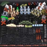 新年军事人仔部队八路军日军德军基地拼装男战争积木玩具 中苏美合作18人