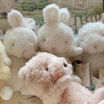 美国bunniesbythebay兔子腮红小坐羊毛绒公仔女生年货节