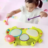敲打饶舌青蛙鼓婴儿手拍鼓儿童宝宝发光音乐玩具1-3岁可录音