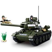 M38-B0683伊尔2攻击机二战积木玩具拼装军事战斗飞机模型新年 M38-B0689T-34\85中型坦克(38