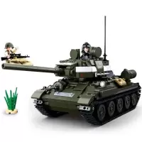 M38-B0683伊尔2攻击机二战积木玩具拼装军事战斗飞机模型新年 M38-B0689T-34\85中型坦克(38
