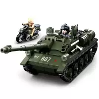 M38-B0683伊尔2攻击机二战积木玩具拼装军事战斗飞机模型新年 M38-B0687SU-85坦克歼击车(3