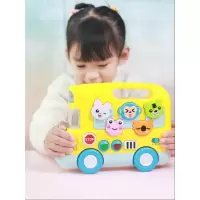 早教蒙特梭利动物巴士婴幼儿宝音乐声光学习1-2-3岁玩具