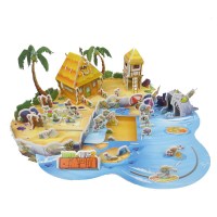 植物大战僵尸立体拼图3D场景纸质模型拼装女男孩玩具儿童组装 巨浪沙滩