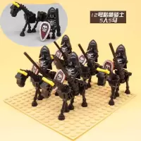 新年古代三国城堡系列骷髅骑士玩具军事武器拼装积木人仔 花色12号骷髅骑士