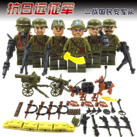 聪明的顺溜男孩拼装玩具积木军事部队坦克飞机武器新年 抗日远征