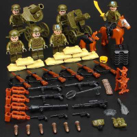 聪明的顺溜男孩拼装玩具积木军事部队坦克飞机武器新年 抗日小队