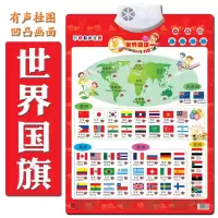 2020热卖幼儿童点读书有声挂图早教发声宝宝读物拼音看图识字卡片 世界国旗