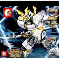 新款新年王者的荣耀争霸英雄人物关羽铠赵云拼装积木机甲玩具 白起