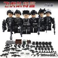 新年新小人偶拼装军事武器公仔城市警察组装积木玩具人物玩偶 飞虎队升级版6款