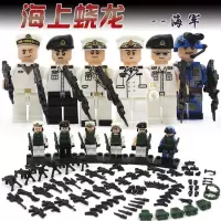 新年新小人偶拼装军事武器公仔城市警察组装积木玩具人物玩偶 白色