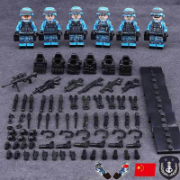 二战积木拼装武器湄公河行动军事抗日战争八路军人仔新年玩具 海军6款