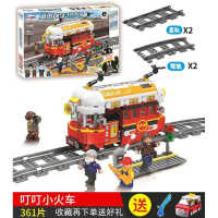 兼容legao积木火车拼装玩具电动轨道城市系列和谐号高铁模型男孩 宝蓝色