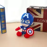 2020热卖复仇者联盟蜘蛛侠钢铁侠公仔玩偶英雄联盟美国队长儿童毛 美国队长 全长58—62