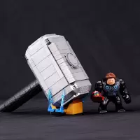 2019复仇者联盟4雷神武器灭霸无限手套新年拼装积木玩具3 雷神之锤[底座]美国队长