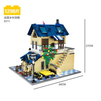 新年男女孩系列心湖城公主拼装房子花园别墅积木儿童树屋玩具 法国乡村别墅