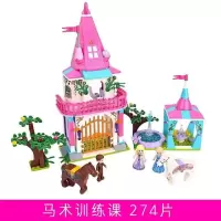 城市新年积木公主梦城堡儿童6拼装10-14岁以上智力积木玩具 西瓜红马术训练课274片