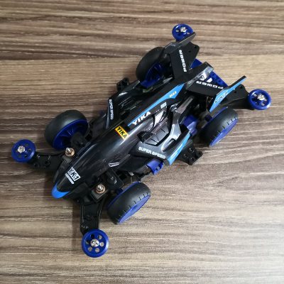 儿童玩具车四驱车兄弟拼装赛车电动汽车竞速系列男孩 蓝流星四驱车 成品车