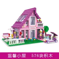 新年积木女孩拼装儿童玩具公主系列4房子6城堡7别墅8岁9 温馨小屋[576片]