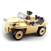 新年GAZ-B067吉普车M38-B0682军事拼装坦克积木玩具男装甲车 M38-B069082型两栖吉普车