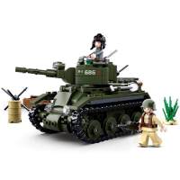 新年GAZ-B067吉普车M38-B0682军事拼装坦克积木玩具男装甲车 M38-B0686BT-7快速坦克