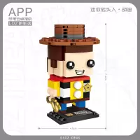 迷你小颗粒积木儿童玩具拼装男孩儿童英雄小人仔砖头人 灰色
