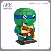 迷你小颗粒积木儿童玩具拼装男孩儿童英雄小人仔砖头人 军绿色