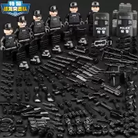军事人仔3积木小人偶警察特种兵6儿童拼装8-10岁男孩玩具 战龙突击队(可换装)
