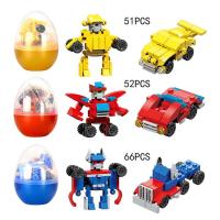 新年扭蛋积木拼装迷你变形机器人擎天柱男孩子变金刚6玩具8岁 迷你变形金刚扭蛋3款