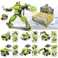 新年扭蛋积木拼装迷你变形机器人擎天柱男孩子变金刚6玩具8岁 超变工程队