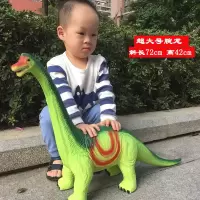 软胶超大号霸王三角腕翼龙模型儿童宝宝仿真动物恐龙塑胶硅胶玩具 青色超大腕龙