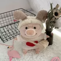 2020热卖抖音网红猪小屁超萌小猪公仔少女心女生节日呆萌 白毛衣红爱心 25厘米