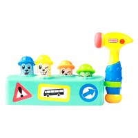 早教打地鼠玩具敲击果虫游戏机儿童手眼协调玩具有音乐和灯光 蓝色