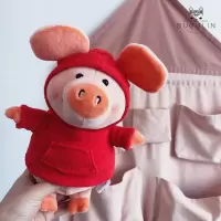 小猪威比毛绒玩具Wibbly Pig玩偶公仔穿衣娃娃猪年红色小号 红衣 挂件约13*7CM