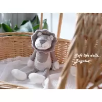 BUGULIN狐狸毛绒公仔灰狮子玩偶INS安抚玩具软萌Soft 灰色狮子Softlife 全长约32CM坐高约20CM