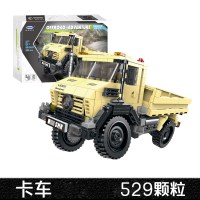 新年积木男孩子拼装汽车玩具赛车系列越野卡车吉普车模型 超级卡车(529片)
