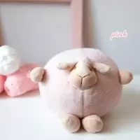 BUGULIN北欧绵羊公仔抱枕球球羊毛绒玩具ins少女心 粉色 大号高度约17CM