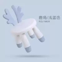 儿童积木桌小兔椅子多功能拼装宝宝凳子桌椅套装女孩男孩玩具 浅蓝色【小鹿款凳子】