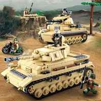 积木新年拼装二战玩具82型“水桶”两栖吉普车M38-B0690 德军双坦克