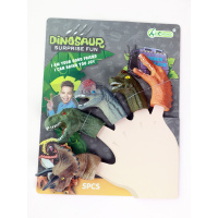 亲子互动游戏恐龙模型手指手偶动物手指套软胶婴幼儿互动玩偶安抚 恐龙