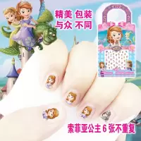 迎新年儿童指甲贴女宝宝美甲纹身贴画女冰雪奇缘公主卡通指年货节 6张索菲不重复