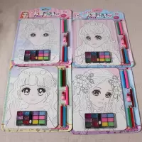 公主涂色书儿童美少女图画换装画画套装3-6-10岁女孩化妆上色玩具 划算四组套装