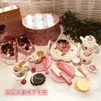 2020热卖儿童生日做饭玩具男女孩过家家下午茶厨房仿真煮饭餐 双层大蛋糕下午茶A