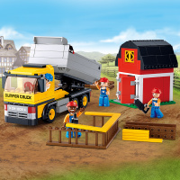 小鲁班玩具积木6岁以上男孩拼装积木工程翻斗车玩具模型