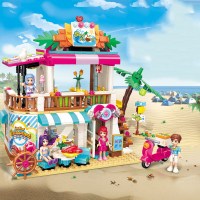 启蒙拼装积木雪莉系列活力沙滩露营海鲜餐厅乐园儿童拼插玩具 沙滩海鲜餐厅