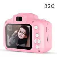 和乐族儿童成长 人工智能AI机器人早教教具 数码相机液晶手写画板 儿童相机32g（800w）粉色