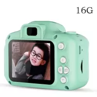 和乐族儿童成长 人工智能AI机器人早教教具 数码相机液晶手写画板 儿童相机16g(800w)绿色