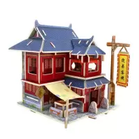 若态科技3d立体拼图模型世界风情木质diy小屋儿童女孩 中国客栈