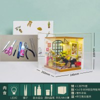 若态3D立体拼图拼装建筑模型手工DIY小屋 生日创意木质花房 音乐客厅(送工具7件套+防护罩)