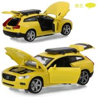 合金车模型1:32仿真小汽车沃尔沃回力3-12岁金属儿童玩具开声光 黄色